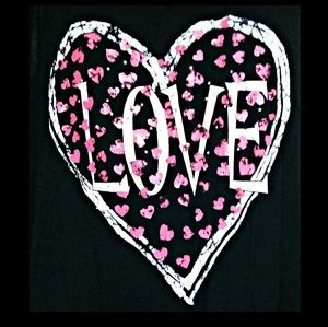 julie's closet Tops - *FINAL*Lace Back Heart Love Graphic Tank Black 1X julie's closet Tops - *FINAL*Lace Back Heart Love Graphic Tank Black 1X